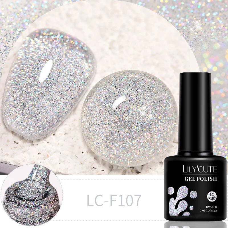 Ensemble Glitter Gel Vernis 6 Pièces 7ml - Paillettes - FoytiShop