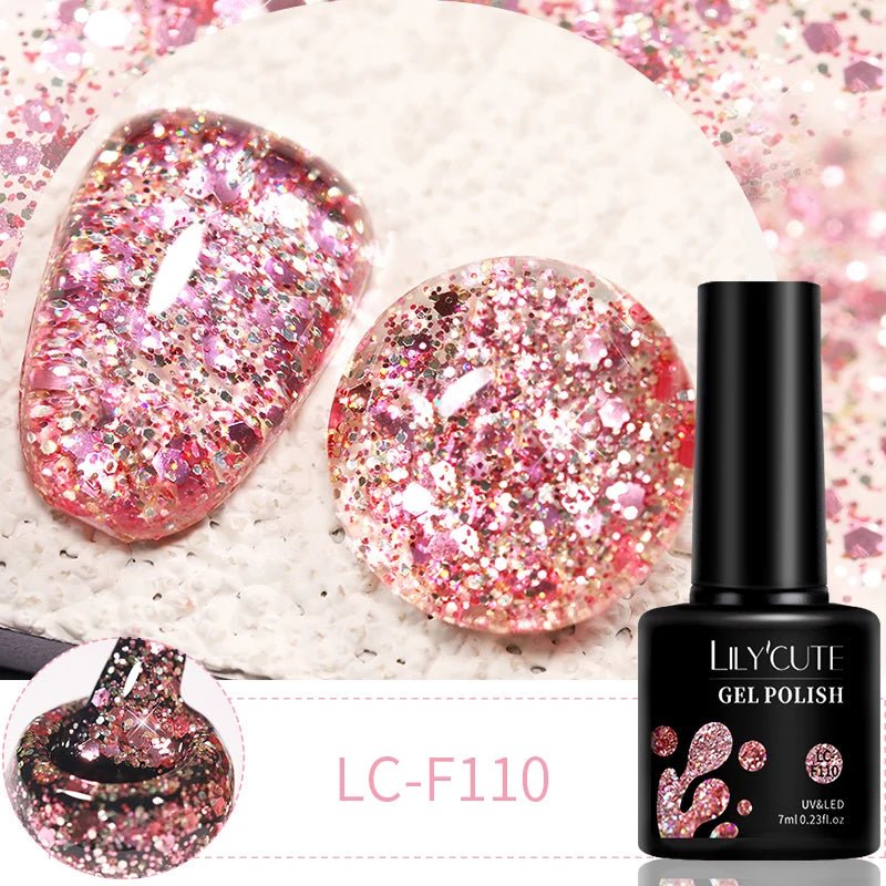 Ensemble Glitter Gel Vernis 6 Pièces 7ml - Paillettes - FoytiShop