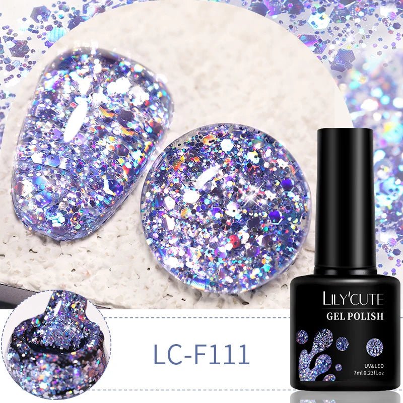 Ensemble Glitter Gel Vernis 6 Pièces 7ml - Paillettes - FoytiShop