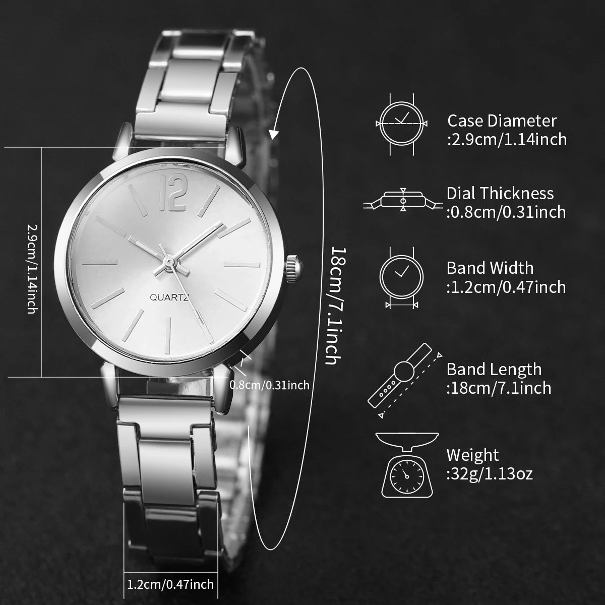 Ensemble Montre Femme Or + Bracelet Manchette - Quartz Élégant 2 Pièces - FoytiShop