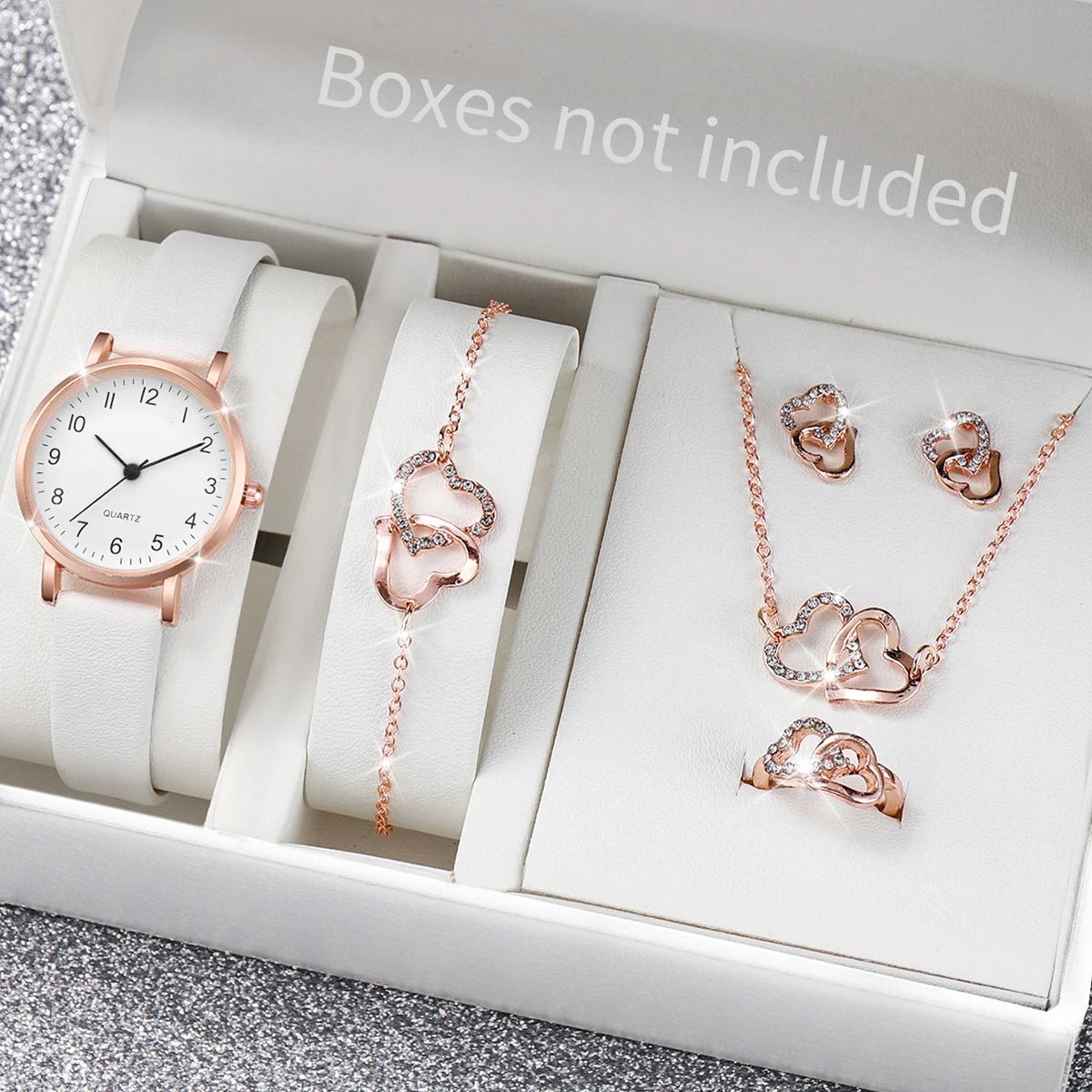 ⌚ Ensemble Montre Quartz et Bijoux Diamant - 5/6 Pièces Femme - FoytiShop