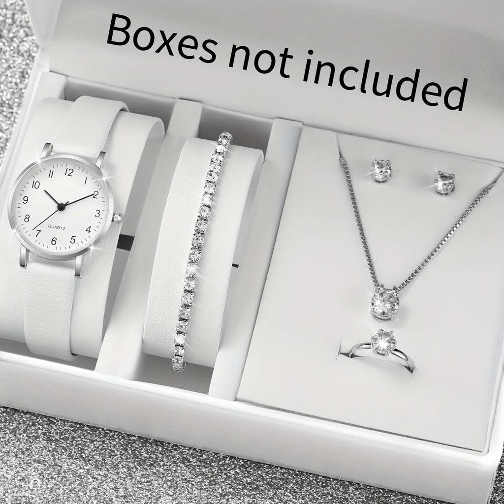 ⌚ Ensemble Montre Quartz et Bijoux Diamant - 5/6 Pièces Femme - FoytiShop