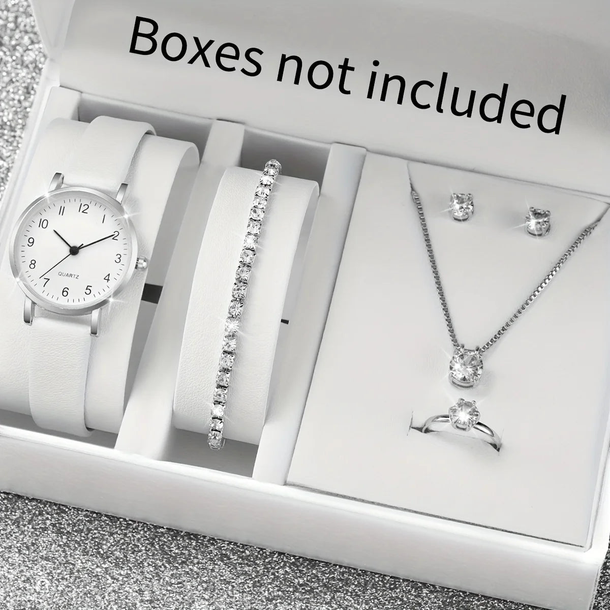 ⌚ Ensemble Montre Quartz et Bijoux Diamant - 5/6 Pièces Femme - FoytiShop