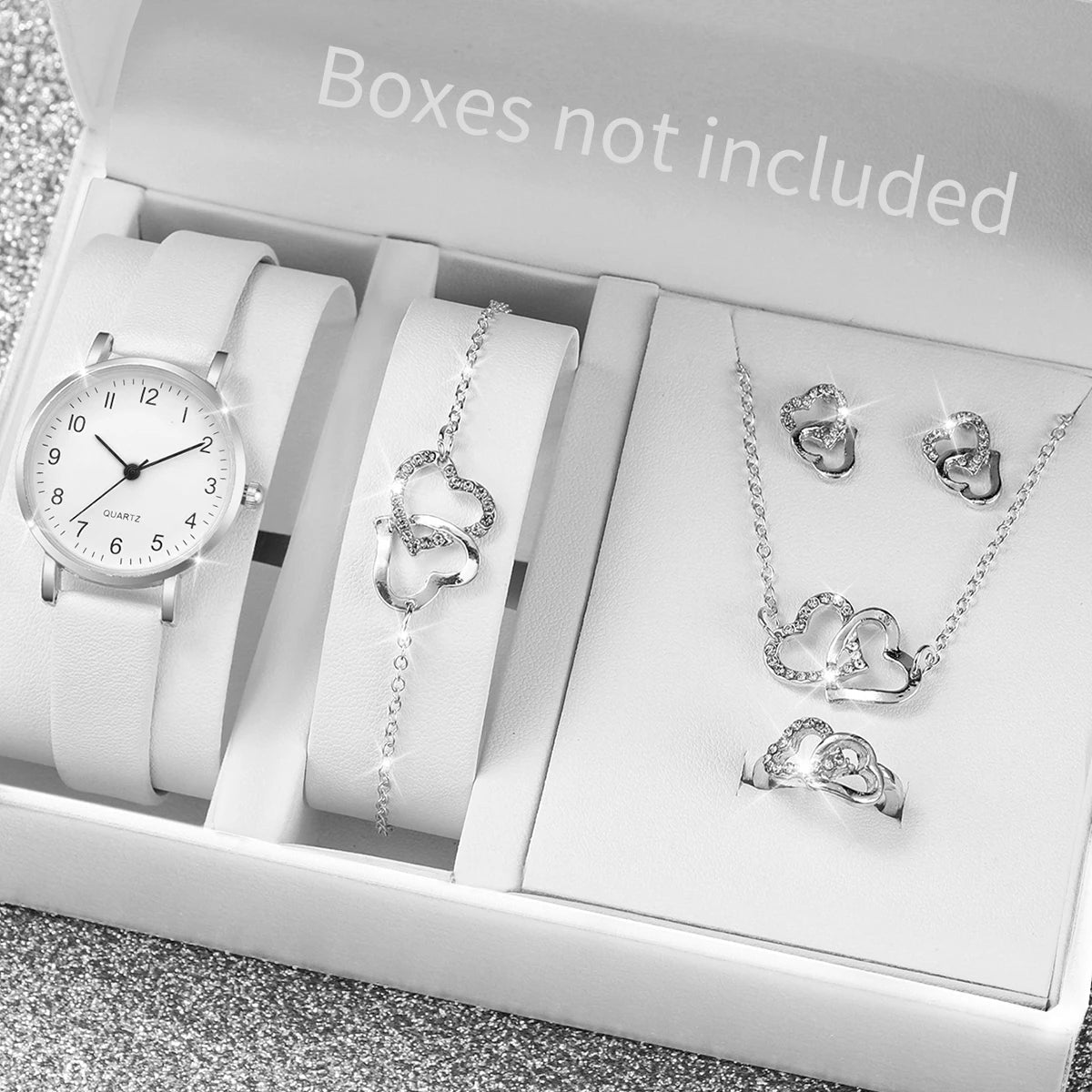 ⌚ Ensemble Montre Quartz et Bijoux Diamant - 5/6 Pièces Femme - FoytiShop