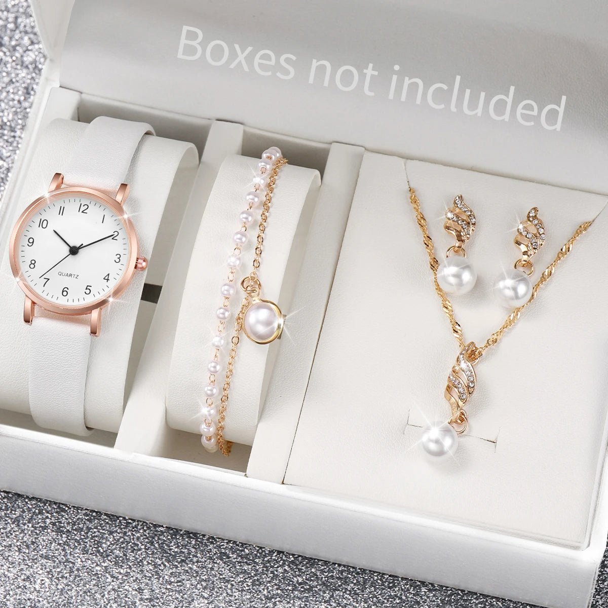 ⌚ Ensemble Montre Quartz et Bijoux Diamant - 5/6 Pièces Femme - FoytiShop