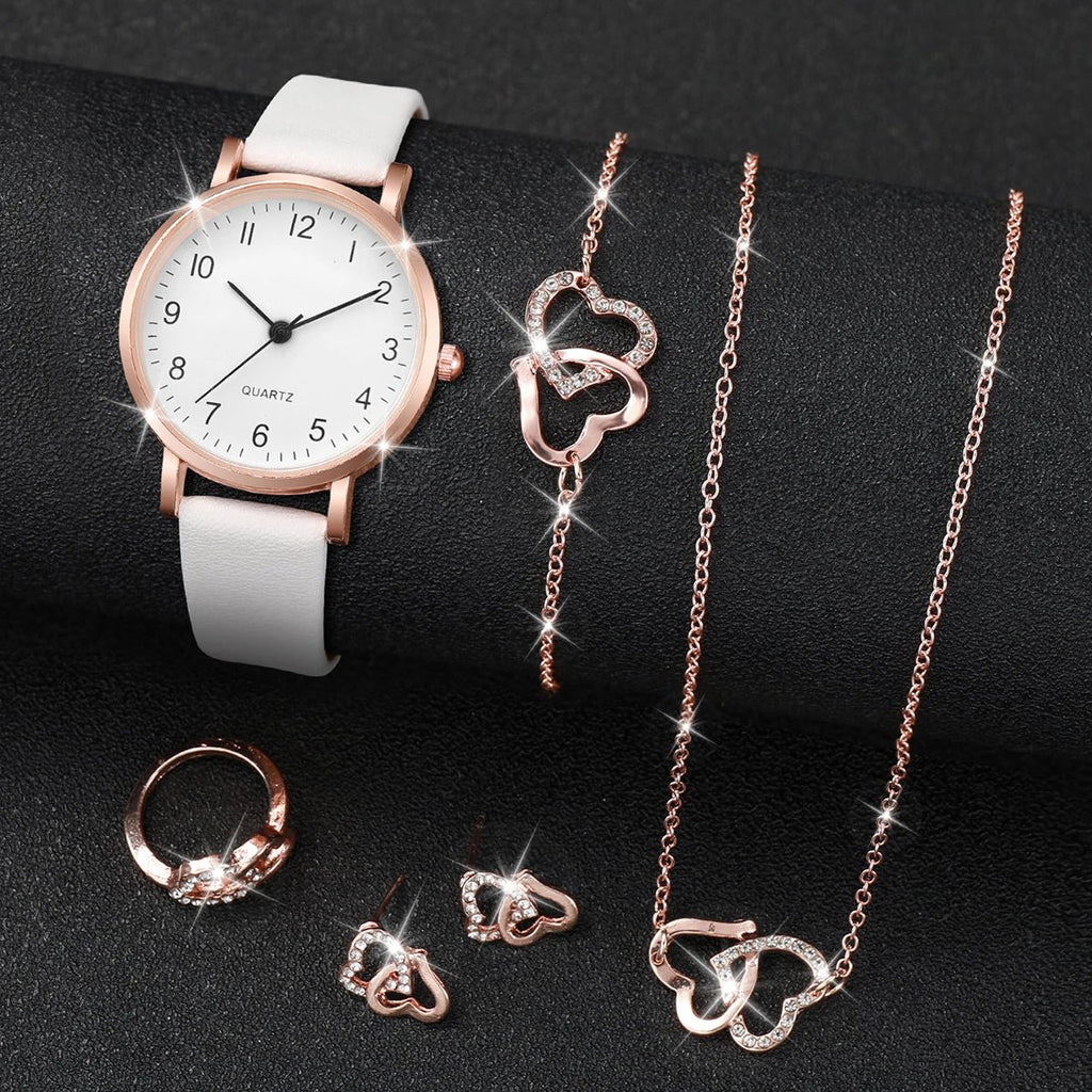 ⌚ Ensemble Montre Quartz et Bijoux Diamant - 5/6 Pièces Femme - FoytiShop