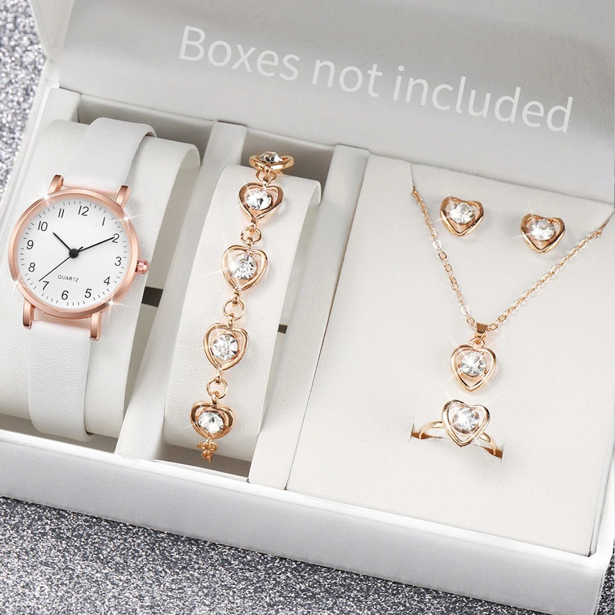 ⌚ Ensemble Montre Quartz et Bijoux Diamant - 5/6 Pièces Femme - FoytiShop