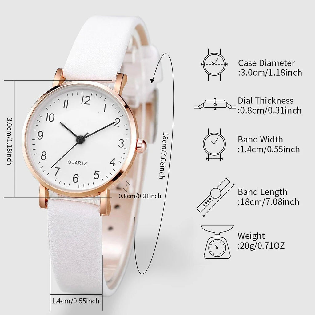 ⌚ Ensemble Montre Quartz et Bijoux Diamant - 5/6 Pièces Femme - FoytiShop