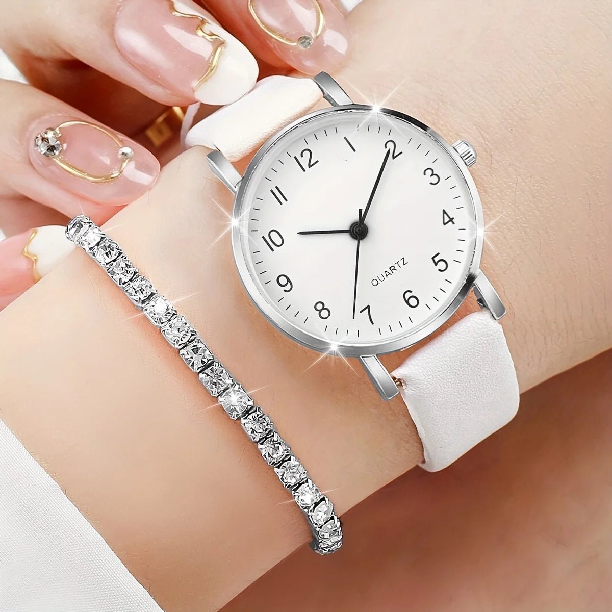 ⌚ Ensemble Montre Quartz et Bijoux Diamant - 5/6 Pièces Femme - FoytiShop