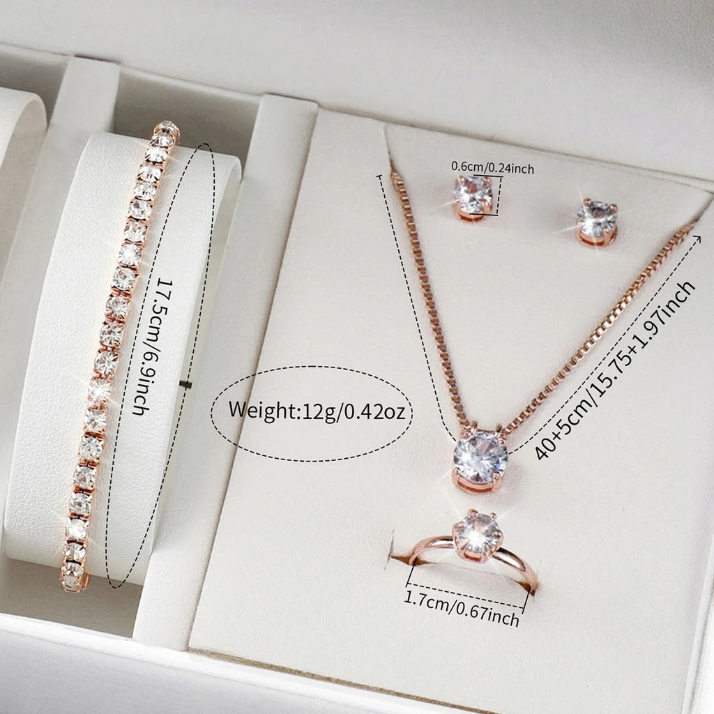 ⌚ Ensemble Montre Quartz et Bijoux Diamant - 5/6 Pièces Femme - FoytiShop