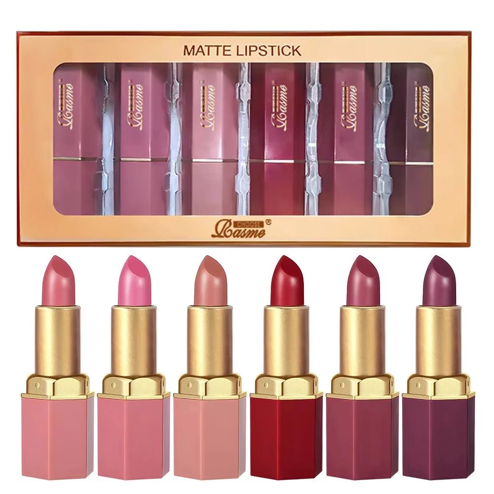 Ensemble Rouges à Lèvres Nacré Paillettes - 6 Couleurs - FoytiShop