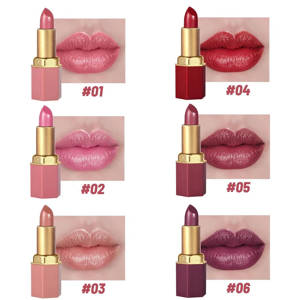 Ensemble Rouges à Lèvres Nacré Paillettes - 6 Couleurs - FoytiShop