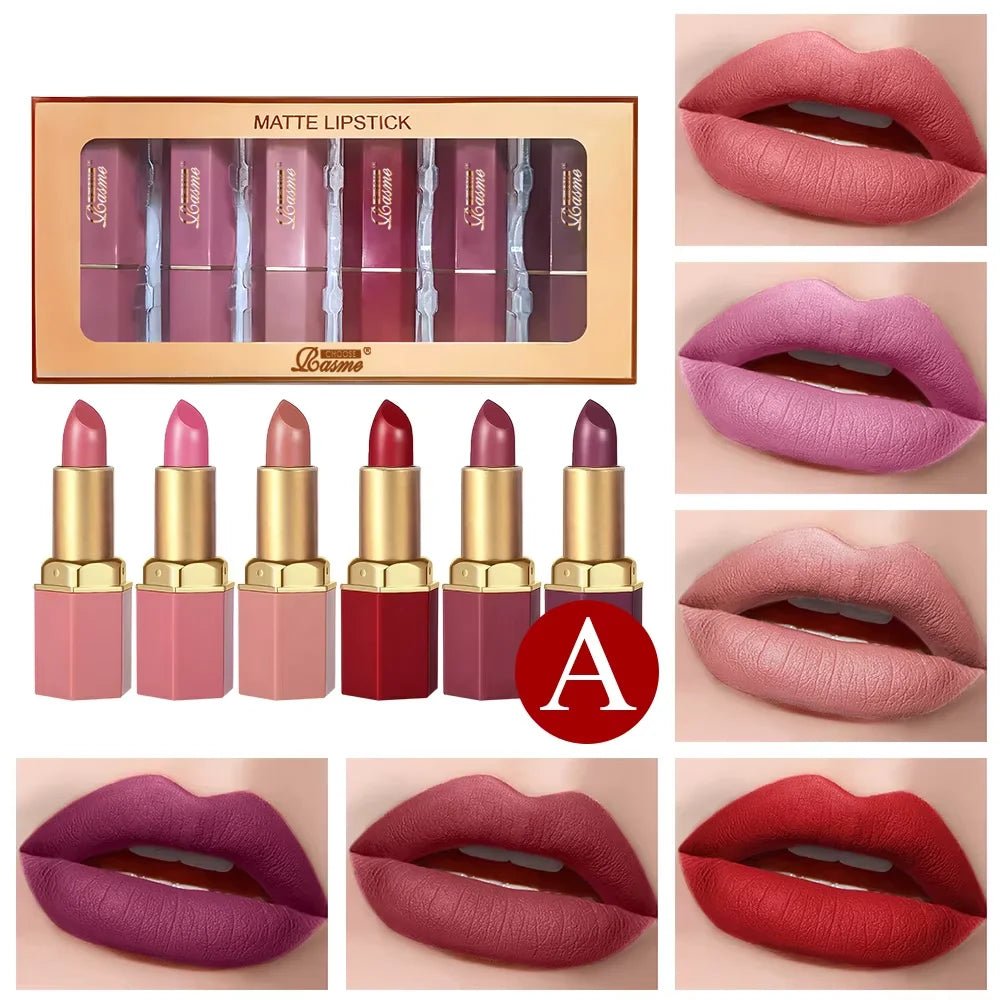 Ensemble Rouges à Lèvres Nacré Paillettes - 6 Couleurs - FoytiShop