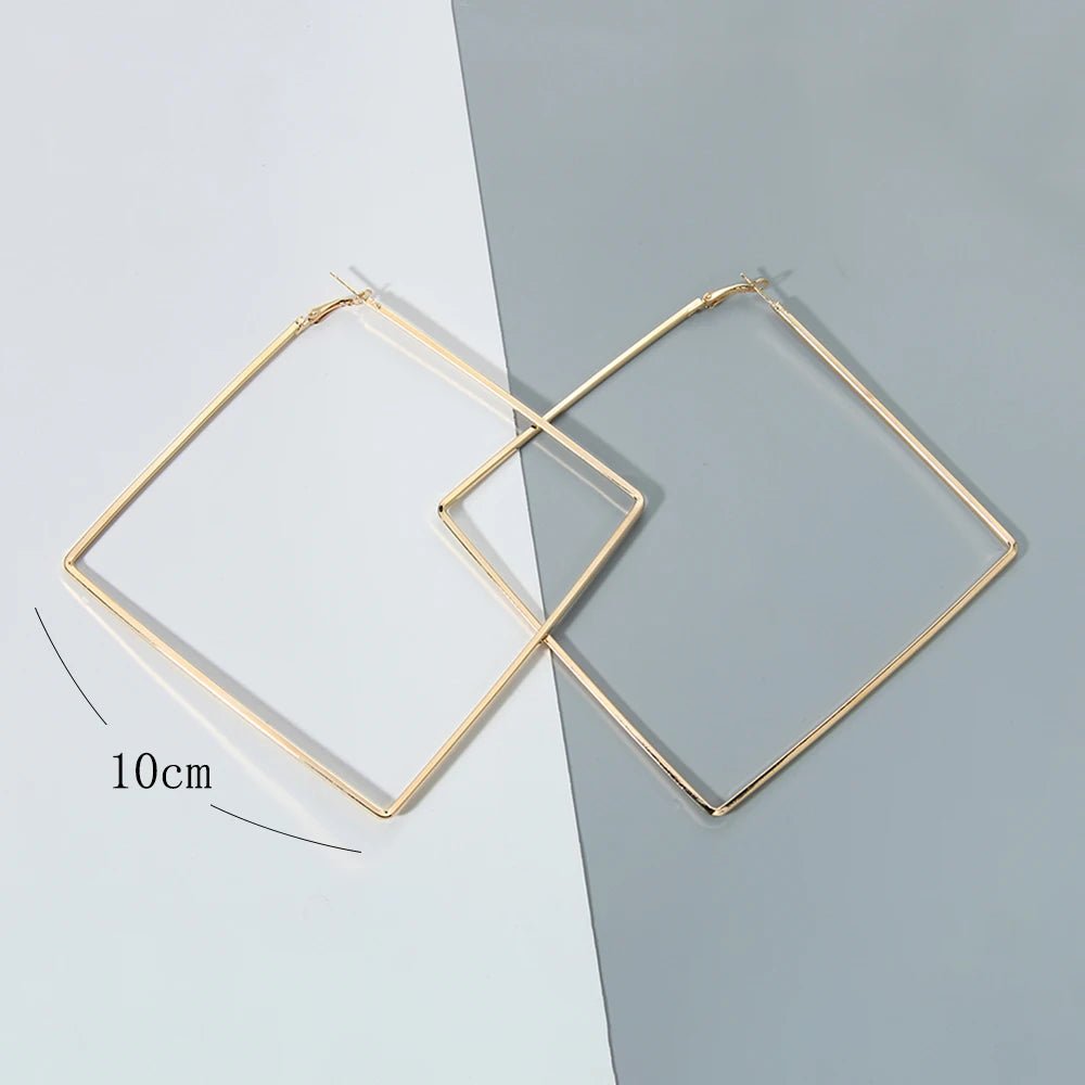 Grandes Boucles d'Oreilles Carrées Punk – Surdimensionnées - FoytiShop
