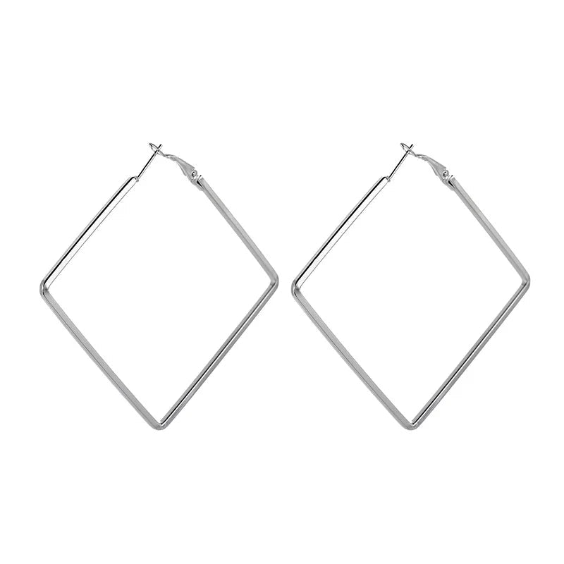 Grandes Boucles d'Oreilles Carrées Punk – Surdimensionnées - FoytiShop