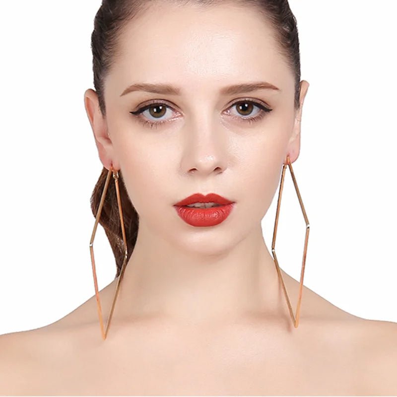 Grandes Boucles d'Oreilles Carrées Punk – Surdimensionnées - FoytiShop