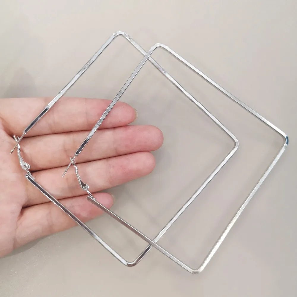 Grandes Boucles d'Oreilles Carrées Punk – Surdimensionnées - FoytiShop