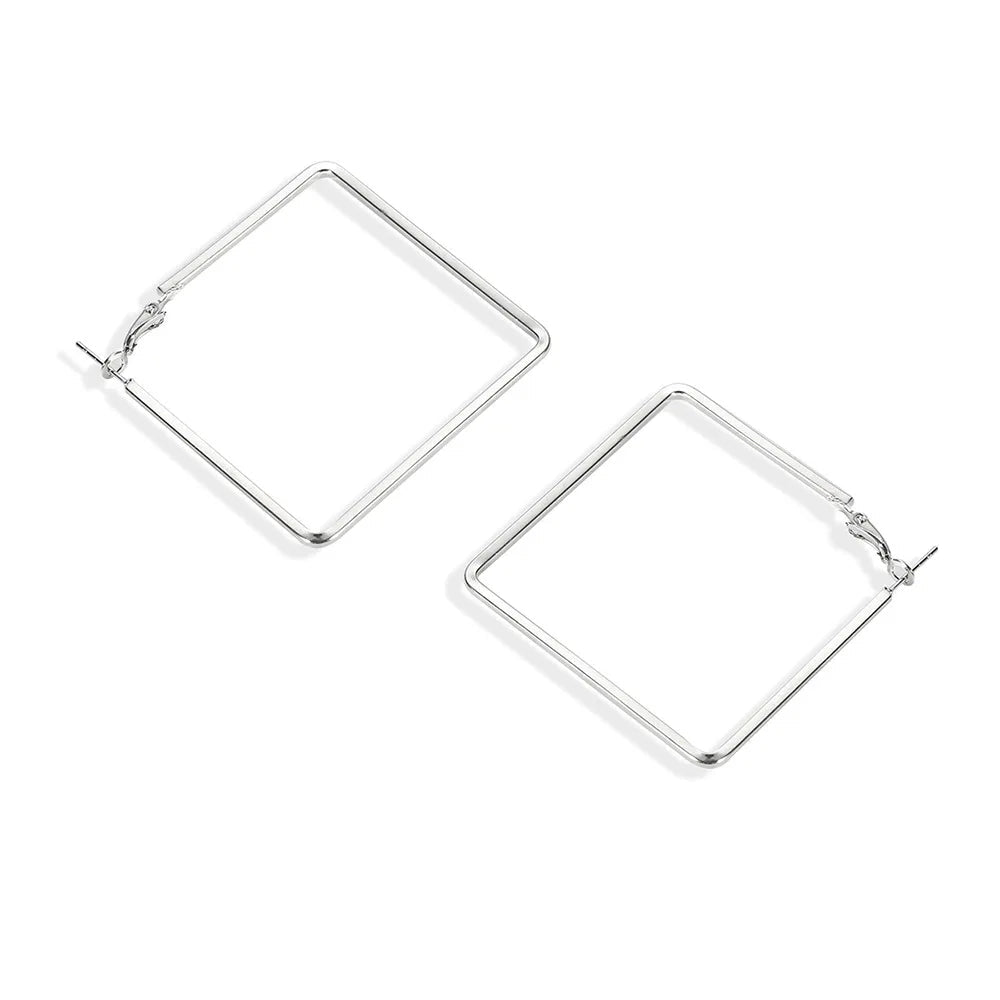 Grandes Boucles d'Oreilles Carrées Punk – Surdimensionnées - FoytiShop