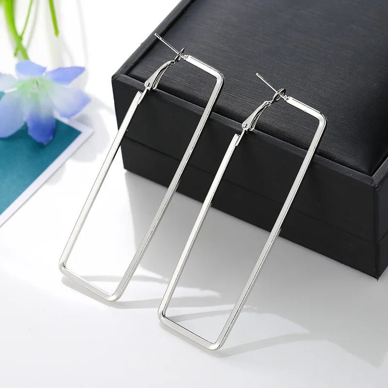 Grandes Boucles d'Oreilles Carrées Punk – Surdimensionnées - FoytiShop
