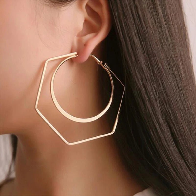 Grandes Boucles d'Oreilles Carrées Punk – Surdimensionnées - FoytiShop
