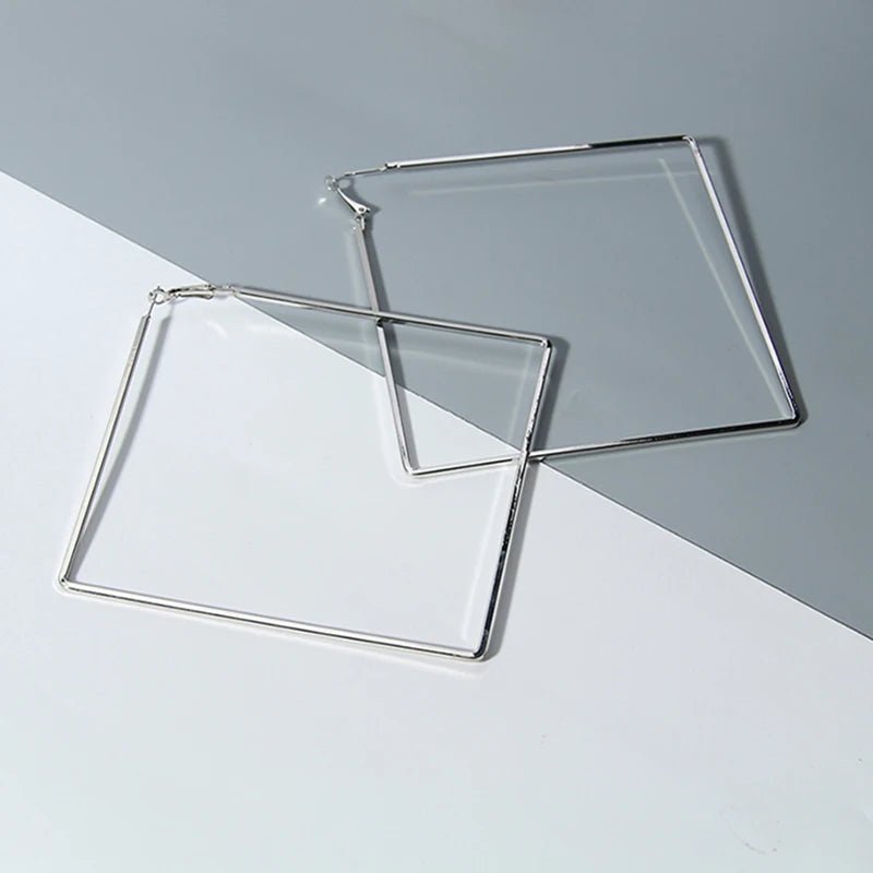 Grandes Boucles d'Oreilles Carrées Punk – Surdimensionnées - FoytiShop