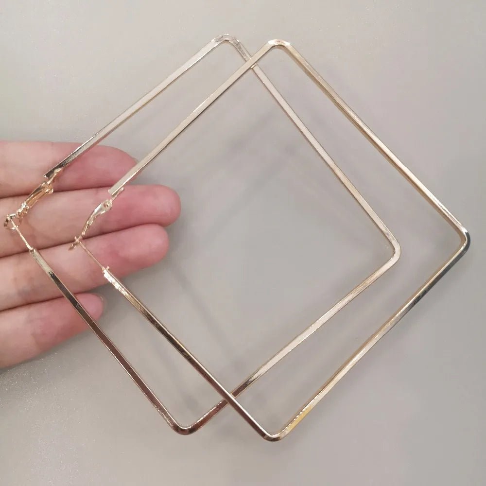 Grandes Boucles d'Oreilles Carrées Punk – Surdimensionnées - FoytiShop