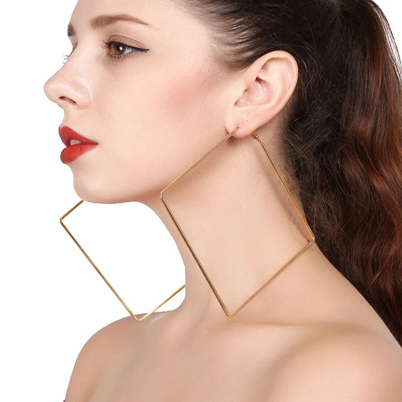 Grandes Boucles d'Oreilles Carrées Punk – Surdimensionnées - FoytiShop
