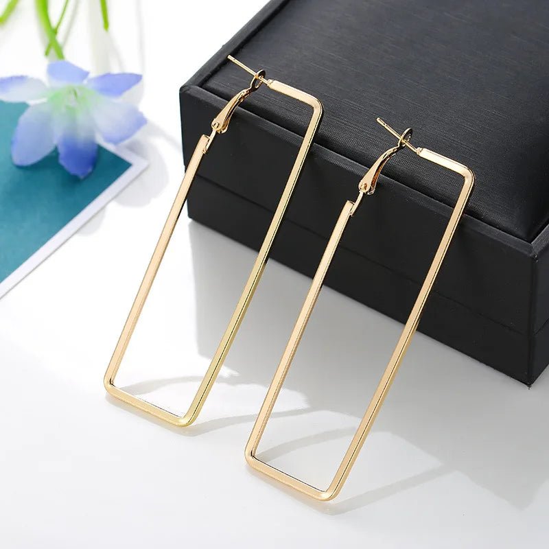 Grandes Boucles d'Oreilles Carrées Punk – Surdimensionnées - FoytiShop