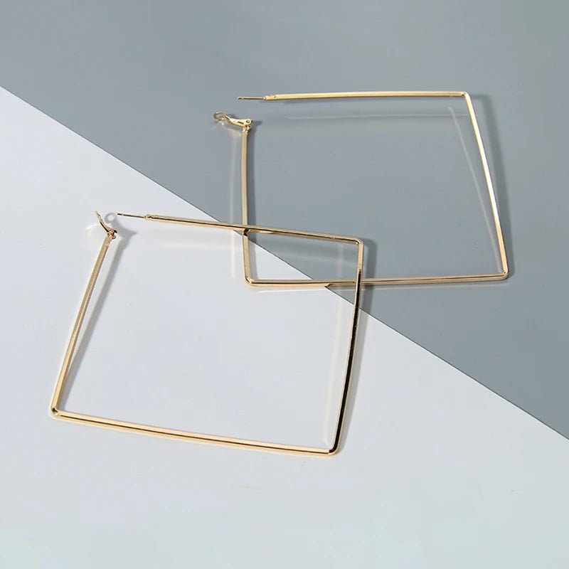 Grandes Boucles d'Oreilles Carrées Punk – Surdimensionnées - FoytiShop