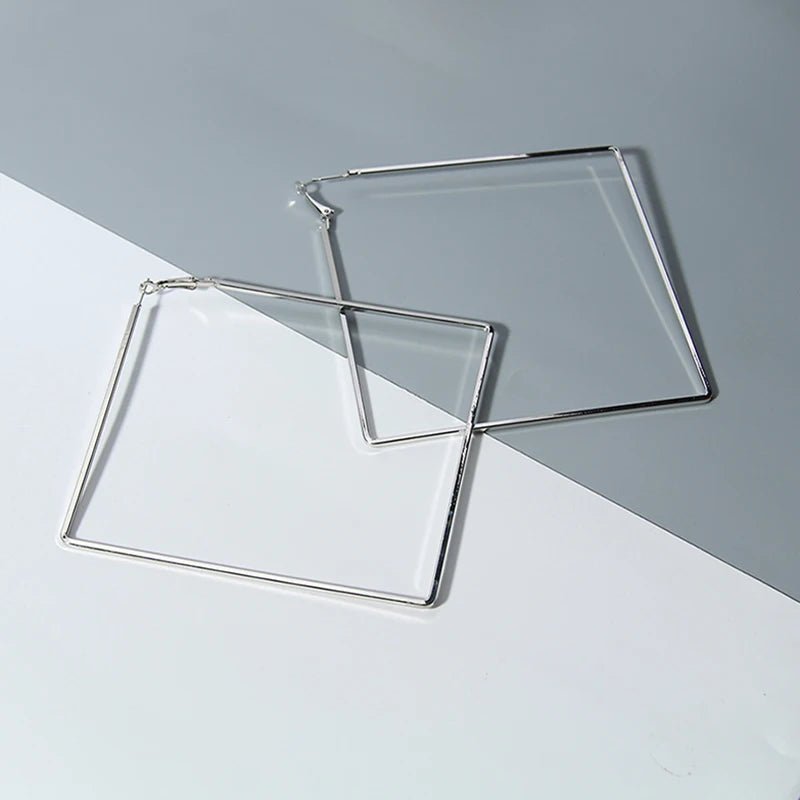 Grandes Boucles d'Oreilles Carrées Punk – Surdimensionnées - FoytiShop