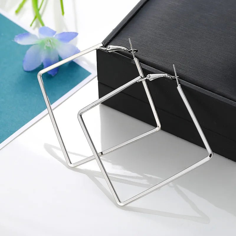 Grandes Boucles d'Oreilles Carrées Punk – Surdimensionnées - FoytiShop