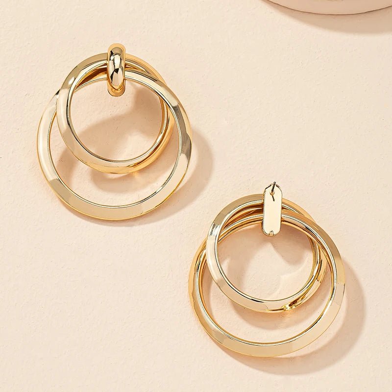 💎 Grandes Boucles d'Oreilles Torsadées Couleur Or Femme - Boîte Nuit Fête - FoytiShop