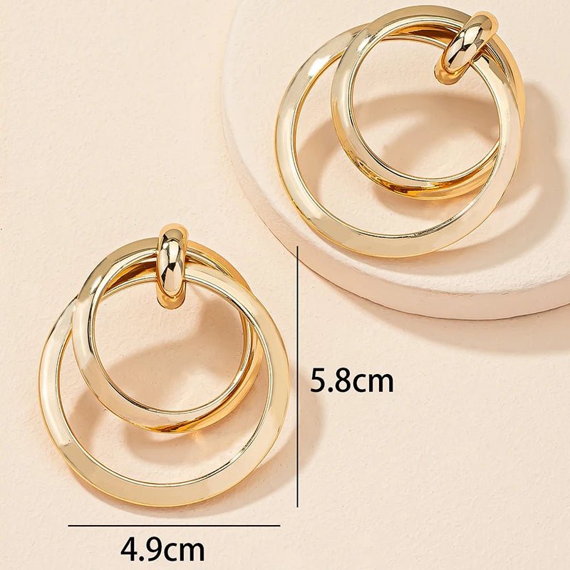 💎 Grandes Boucles d'Oreilles Torsadées Couleur Or Femme - Boîte Nuit Fête - FoytiShop