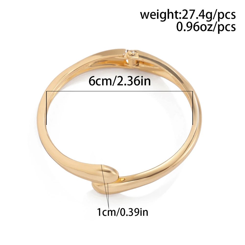Large anneau de Bracelet en métal pour femmes, couleur or et argent. - FoytiShop