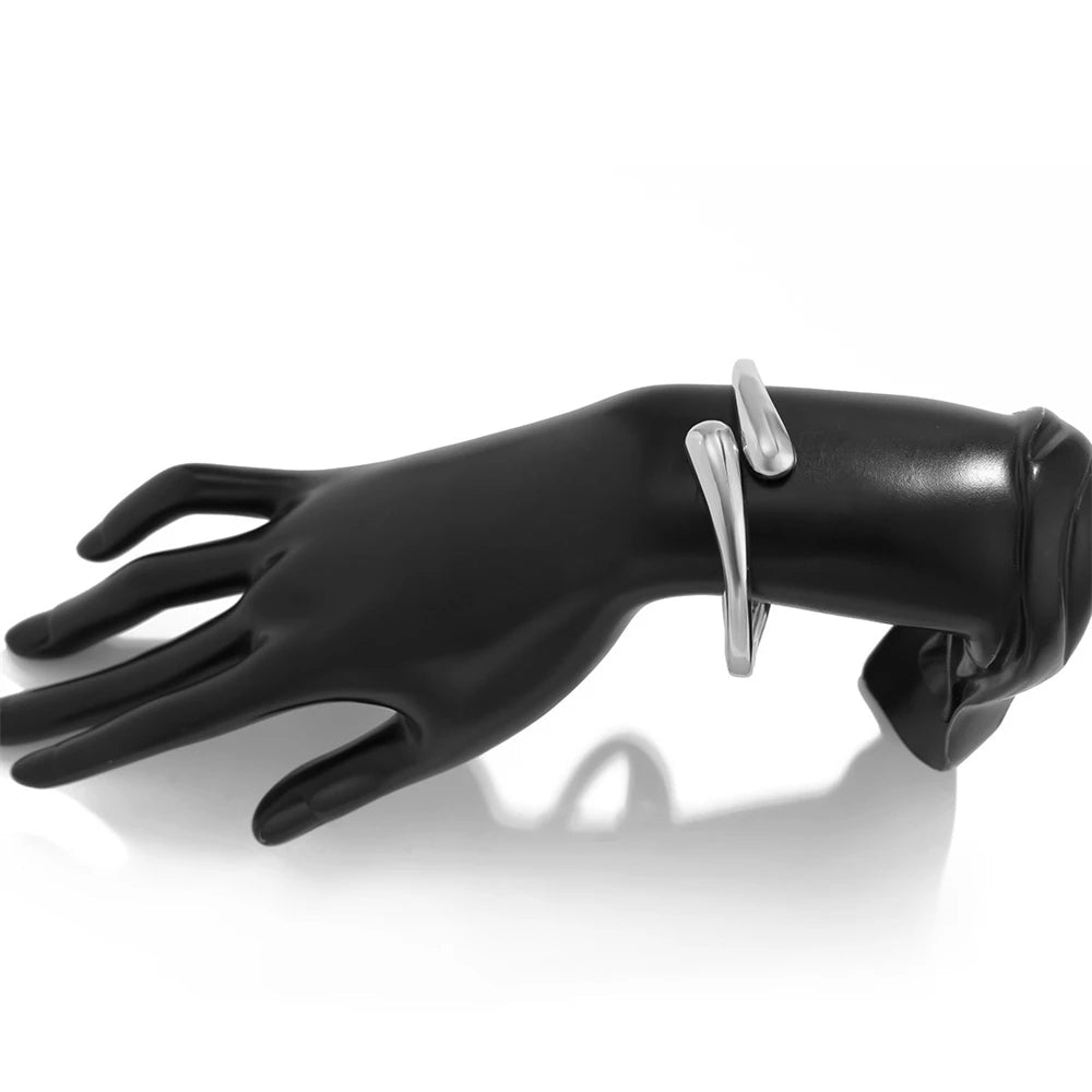 Large anneau de Bracelet en métal pour femmes, couleur or et argent. - FoytiShop