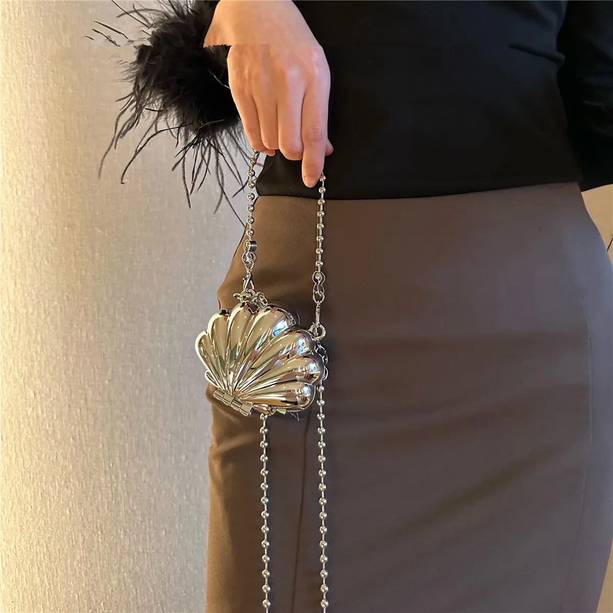 Luxe petit Bling coeur forme diamant soirée pochette strass sac à main dames - FoytiShop