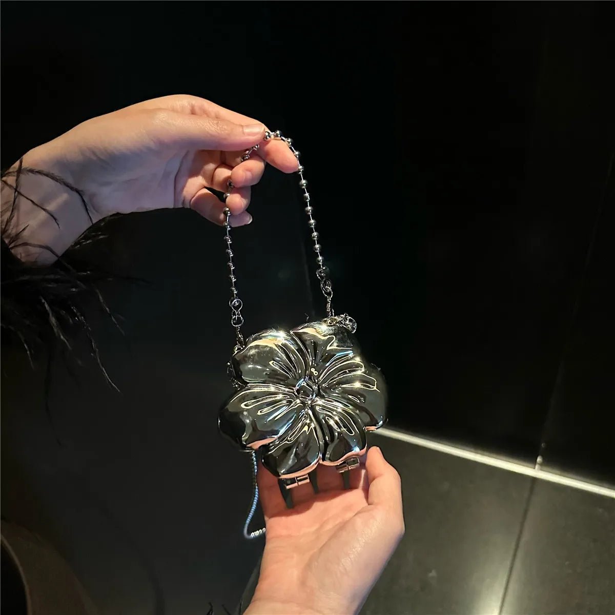 Luxe petit Bling coeur forme diamant soirée pochette strass sac à main dames - FoytiShop