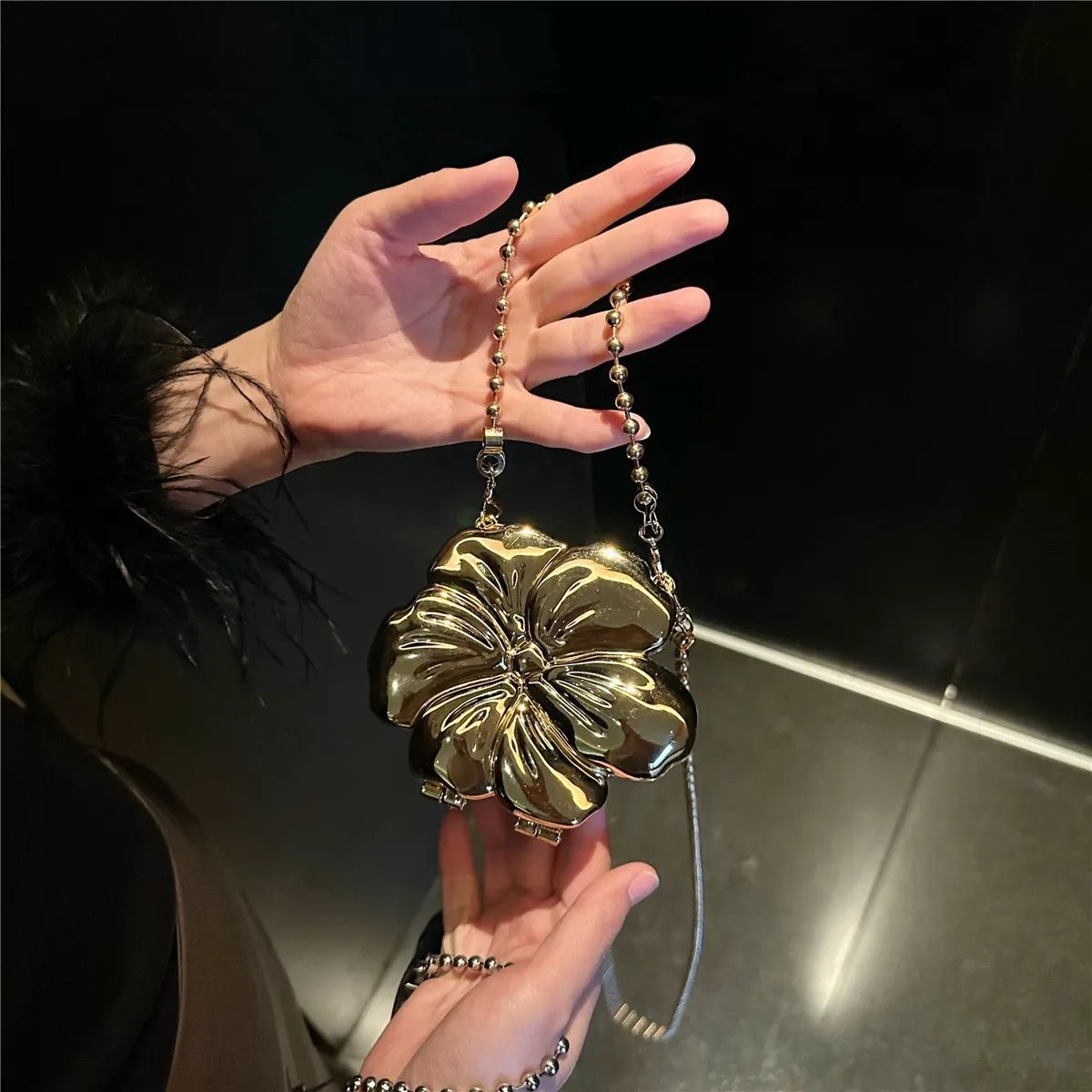 Luxe petit Bling coeur forme diamant soirée pochette strass sac à main dames - FoytiShop