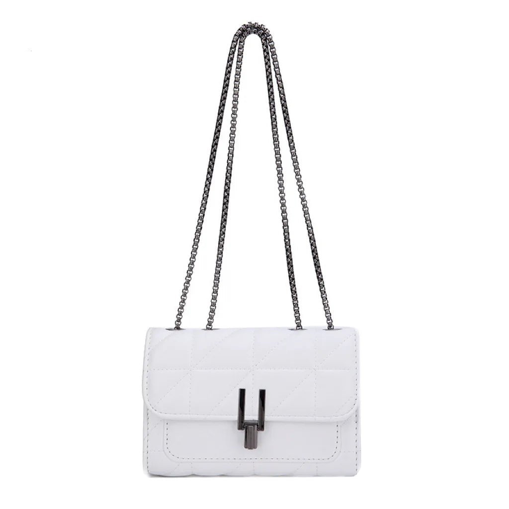 Mini Sac À Main Tartan Noir - Cuir PU Verrouillage Tournant Élégant Femme - FoytiShop