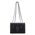 Mini Sac À Main Tartan Noir - Cuir PU Verrouillage Tournant Élégant Femme - FoytiShop