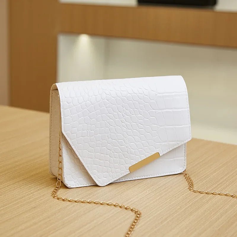 Mini Sac Bandoulière Luxe Blanc - Cuir PU Loquet Élégant Femme - FoytiShop