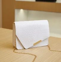 Mini Sac Bandoulière Luxe Blanc - Cuir PU Loquet Élégant Femme - FoytiShop