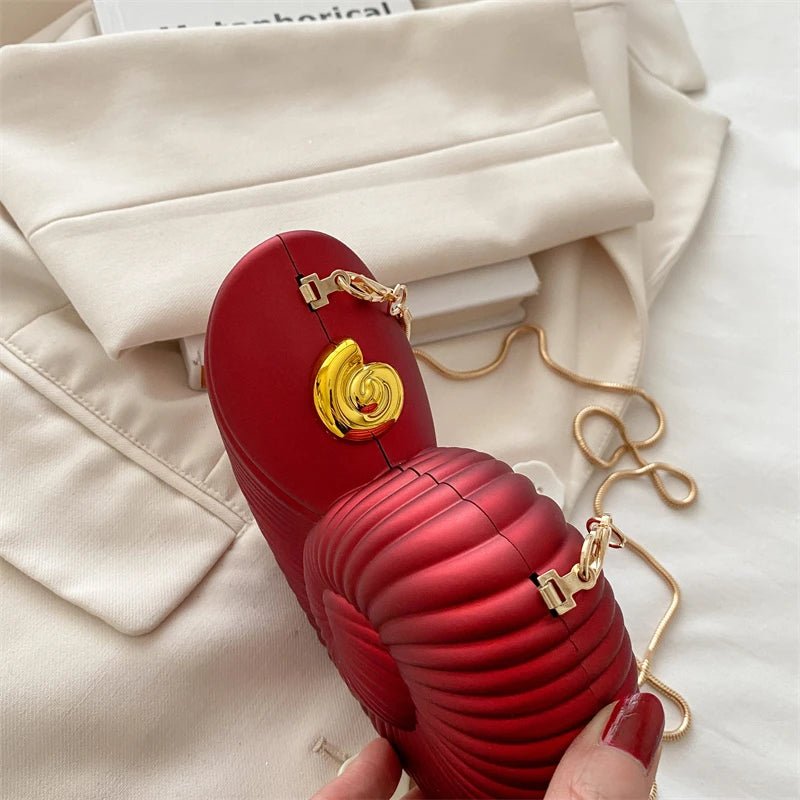 Mini Sac Rouge à Lèvres Doré - Pochette Conque Acrylique - FoytiShop