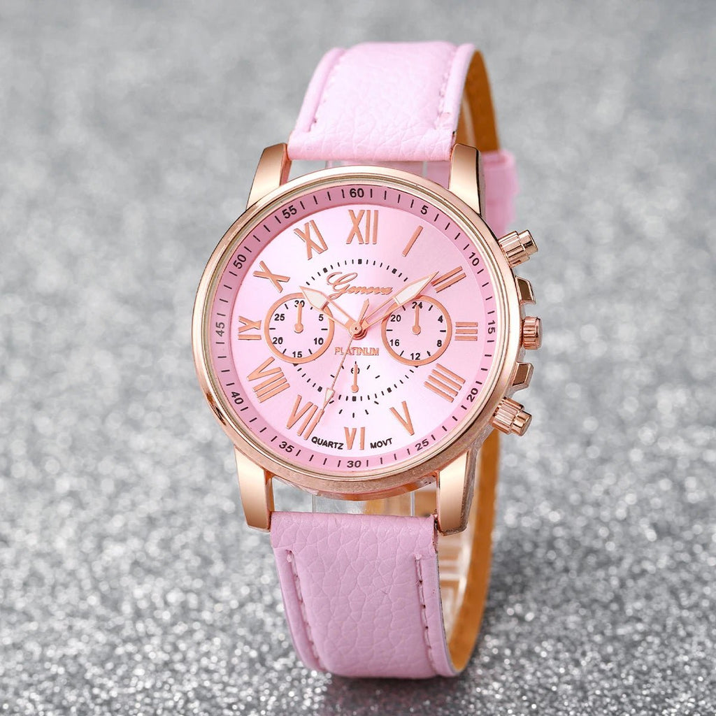 Montre à quartz avec bracelet en cuir pour femme - FoytiShop