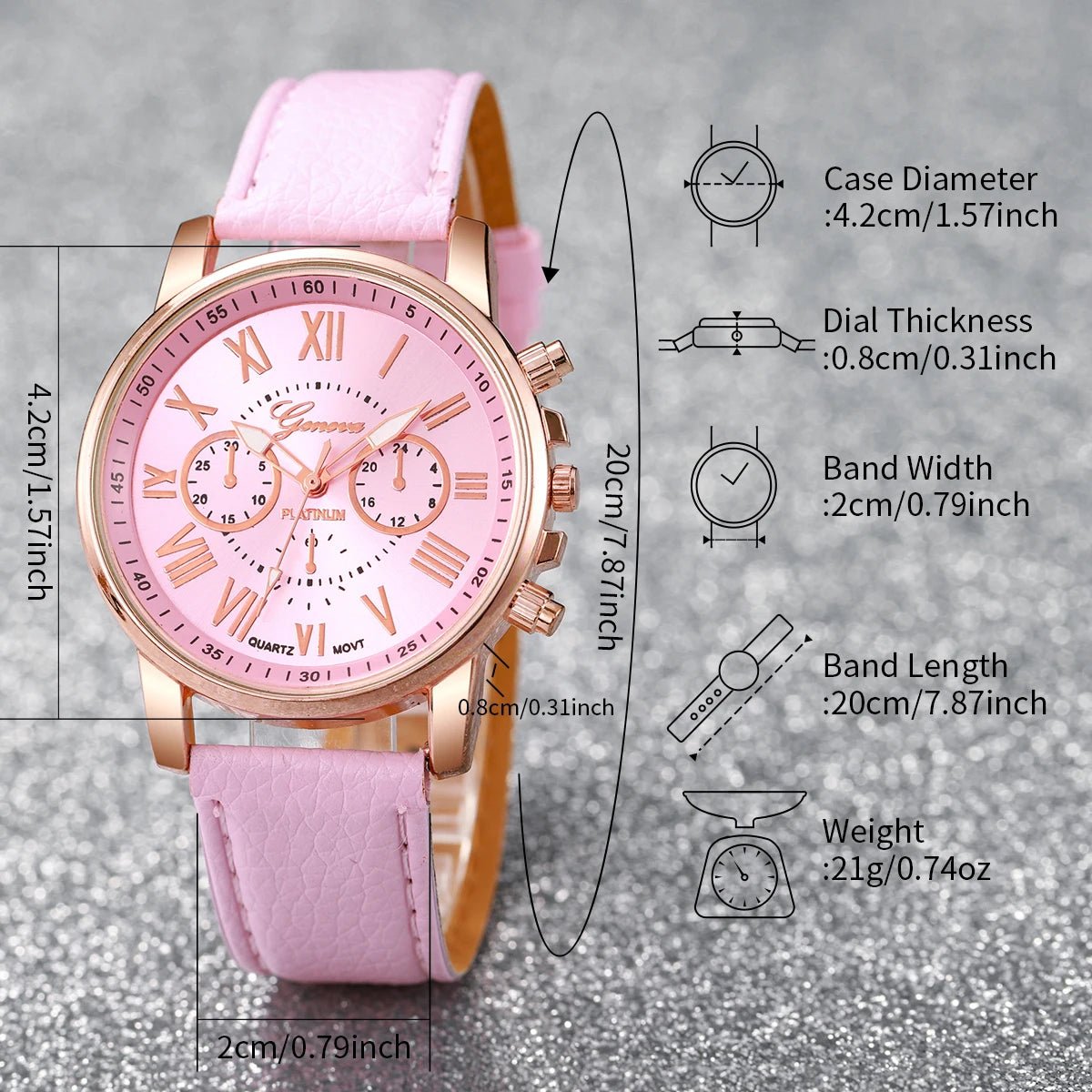 Montre à quartz avec bracelet en cuir pour femme - FoytiShop