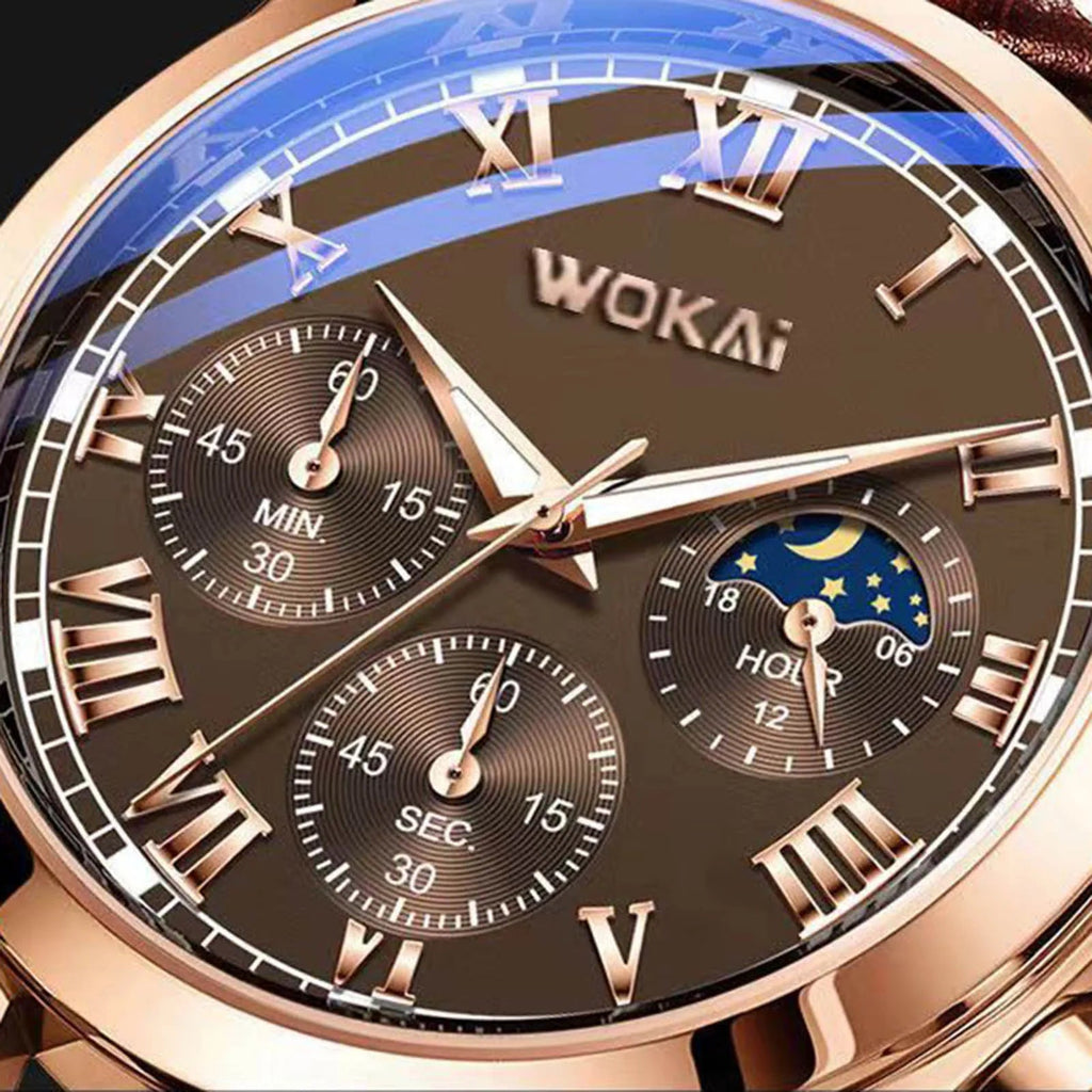 Montre - bracelet à quartz en cuir PU pour hommes, montres d'affaires, cadeaux de mode de luxe - FoytiShop
