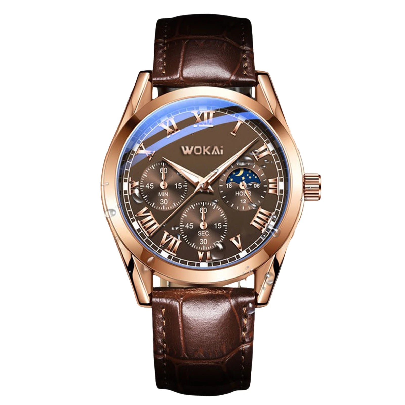 Montre - bracelet à quartz en cuir PU pour hommes, montres d'affaires, cadeaux de mode de luxe - FoytiShop
