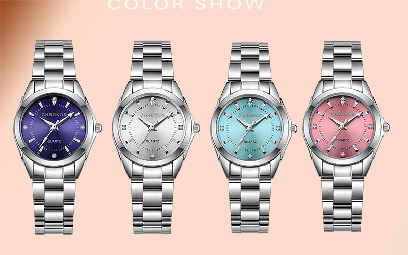 Montre - Bracelet Femme Élégante Luxe - Acier Inoxydable Quartz Cadeau - FoytiShop