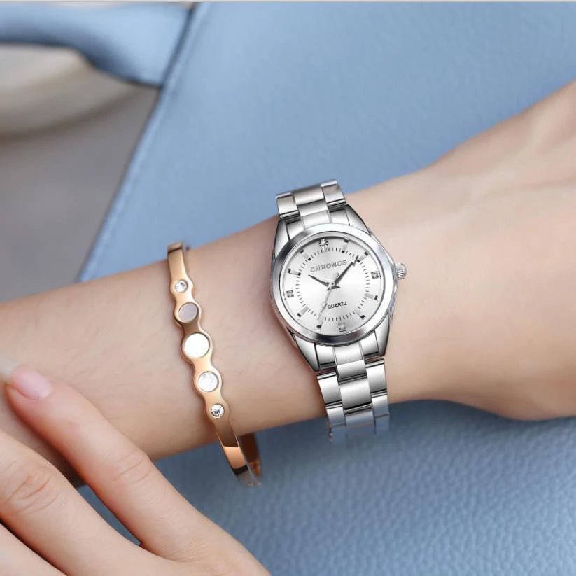 Montre - Bracelet Femme Élégante Luxe - Acier Inoxydable Quartz Cadeau - FoytiShop