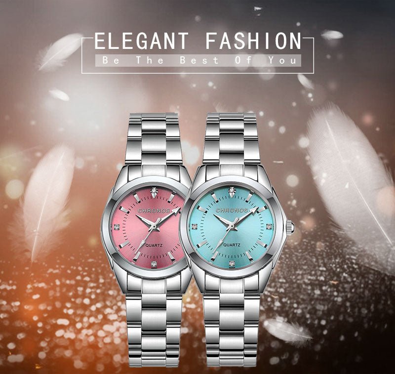 Montre - Bracelet Femme Élégante Luxe - Acier Inoxydable Quartz Cadeau - FoytiShop
